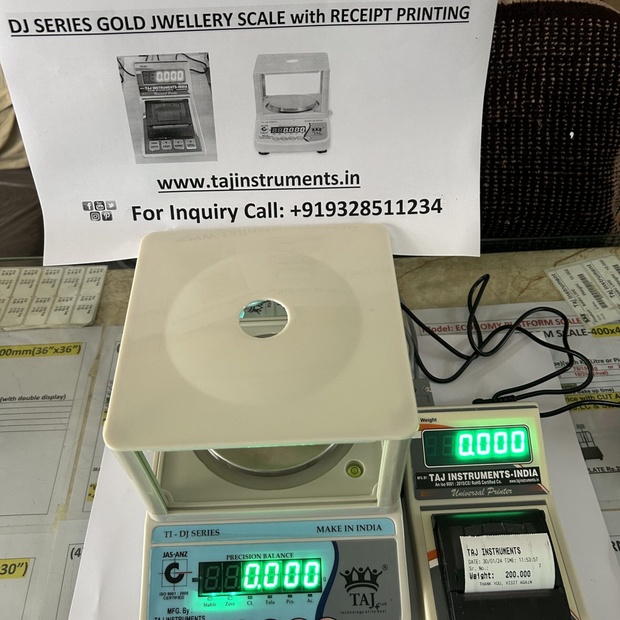 gold jwellery weighing scale with receipt printing