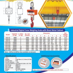 tics premium industrial digital crane weighing scale,ms sheet metal body,100% indian make