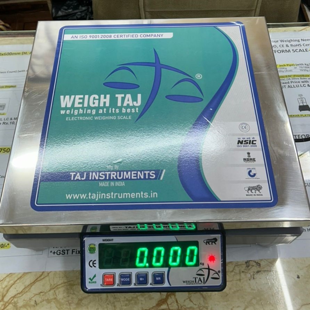 ALPHA BENCH SCALE-Platter Size:350x400mm,Available Capacity:50Kg-5g or 100Kg-10g
