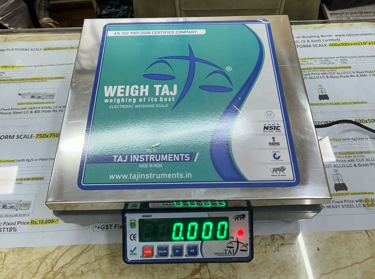 ALPHA BENCH SCALE-Platter Size:350x400mm,Available Capacity:50Kg-5g or 100Kg-10g